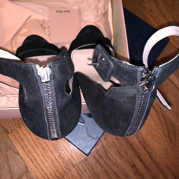 🛑 SOLD🛑MIU MIU black ankle heels sandals 37 - Picture 4 of 5